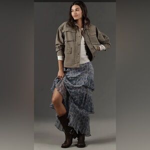 Pilcro Patch Pocket Utility Green Military Style Jacket